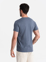 Ombre Clothing Modré pánské basic tričko Ombre Clothing