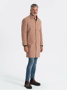 Ombre Clothing Pánský jednořadý kabát s límcem a spodním pláštěm Ombre Clothing