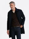 Ombre Clothing Pánský jednořadý kabát s límcem a spodním pláštěm Ombre Clothing