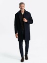 Ombre Clothing Pánský jednořadý kabát s límcem a spodním pláštěm Ombre Clothing