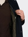Ombre Clothing Pánský jednořadý kabát s límcem a spodním pláštěm Ombre Clothing