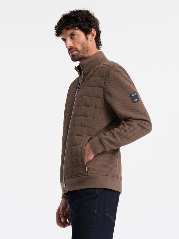 Ombre Clothing Pánská lehká bunda na zip s prošívanou přední částí Ombre Clothing V3 OM-JANP-0193