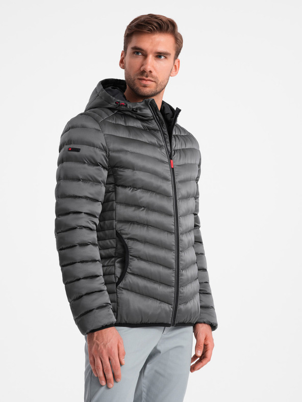 Ombre Clothing Lehce zateplená pánská prošívaná bunda Ombre Clothing