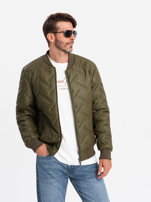 Ombre Clothing Pánská bunda bomber s reliéfem Ombre Clothing