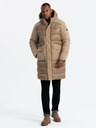 Ombre Clothing Pánská prošívaná dlouhá bunda s velkými kapsami Ombre Clothing