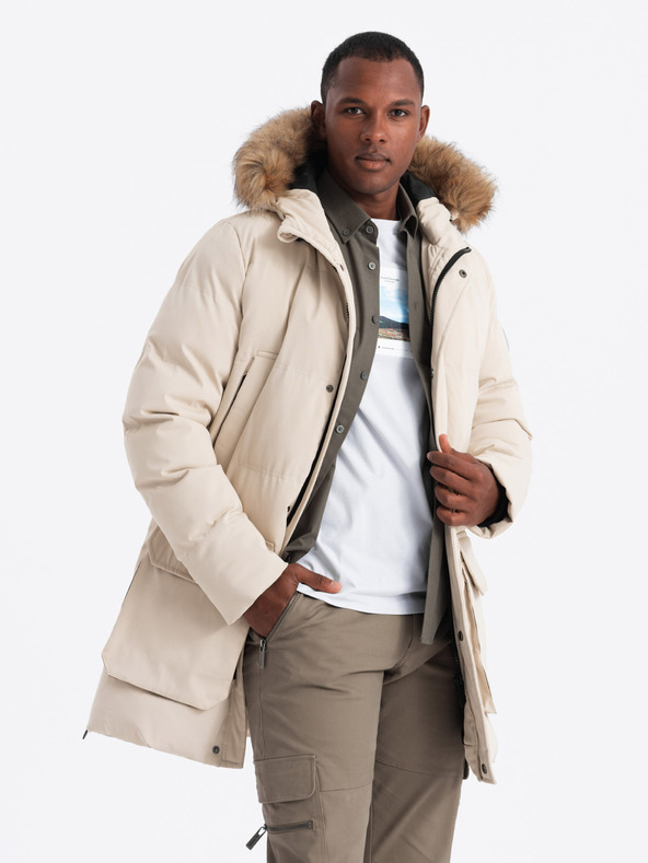 Ombre Clothing Pánská dlouhá bunda parka Ombre Clothing