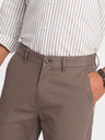 Ombre Clothing Pánské kalhoty chino REGULAR FIT hnědé Ombre Clothing