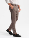 Ombre Clothing Pánské kalhoty chino REGULAR FIT hnědé Ombre Clothing