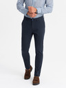 Ombre Clothing Pánské pevné kalhoty chino REGULAR FIT tmavě modré Ombre Clothing