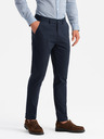 Ombre Clothing Pánské pevné kalhoty chino REGULAR FIT tmavě modré Ombre Clothing