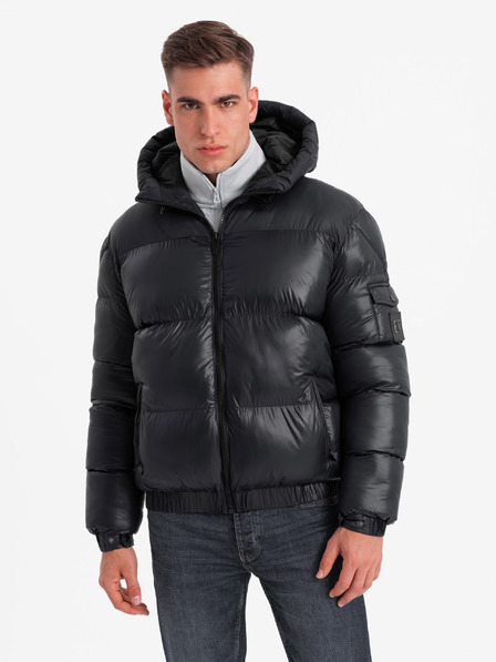 Ombre Clothing Pánská teplá bunda s žebrovanými lemy Ombre Clothing