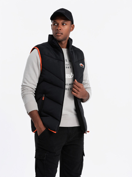 Ombre Clothing Pánská prošívaná vestas neonovými akcenty Ombre Clothing