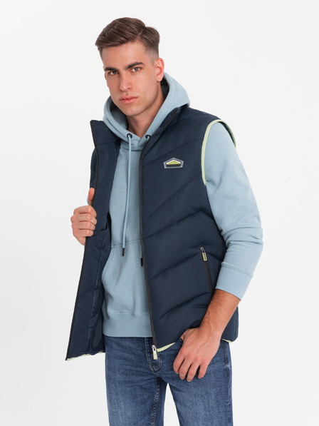 Ombre Clothing Pánská prošívaná vestas neonovými akcenty Ombre Clothing