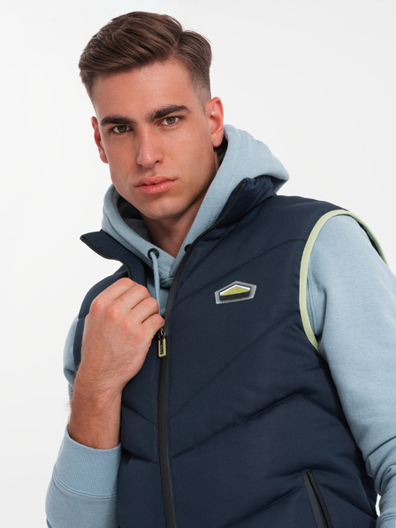 Ombre Clothing Pánská prošívaná vestas neonovými akcenty Ombre Clothing