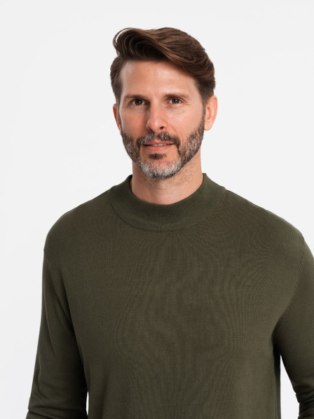 Ombre Clothing Pánský pletený poloviční rolák s viskózou Ombre Clothing