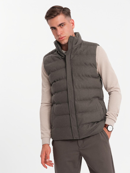 Ombre Clothing Pánská prošívaná vesta s neonovými akcenty Ombre Clothing