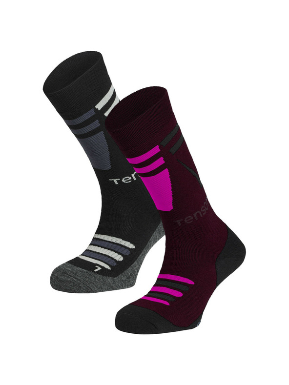 Tenson unisex lyžařské ponožky, balení 2 párů TENSON Core Ski Socks 2-pack tmavě fialový