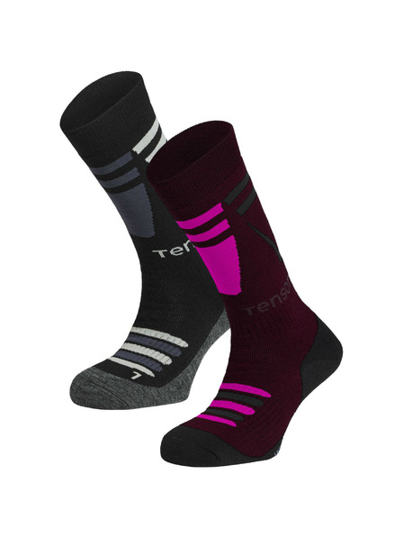 Tenson unisex lyžařské ponožky, balení 2 párů TENSON Core Ski Socks 2-pack tmavě fialový