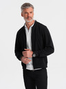 Ombre Clothing Pánská bavlněná strečová mikina bomber černá Ombre Clothing