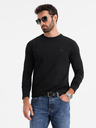 Ombre Clothing Pánské tričko SLIM FIT s dlouhým rukávem, elastanem a potiskem černá Ombre Clothing