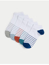 Marks & Spencer 5 párů pruhovaných krátkých ponožek Trainer Liners™ s technologií Cool & Fresh™ Marks & Spencer
