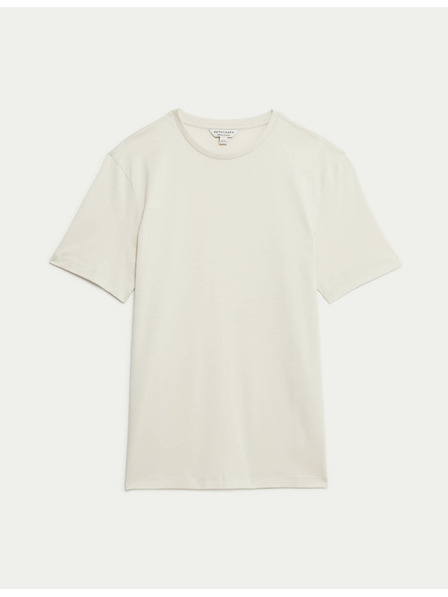 Marks & Spencer Tričko z prémiové bavlny, úzký střih Marks & Spencer smetanová