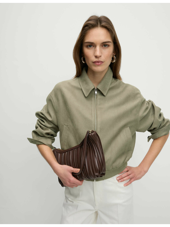 Marks & Spencer Semišová uvolněná bunda Harrington Marks & Spencer hnědá