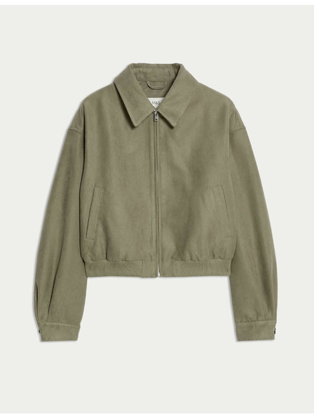 Marks & Spencer Semišová uvolněná bunda Harrington Marks & Spencer hnědá