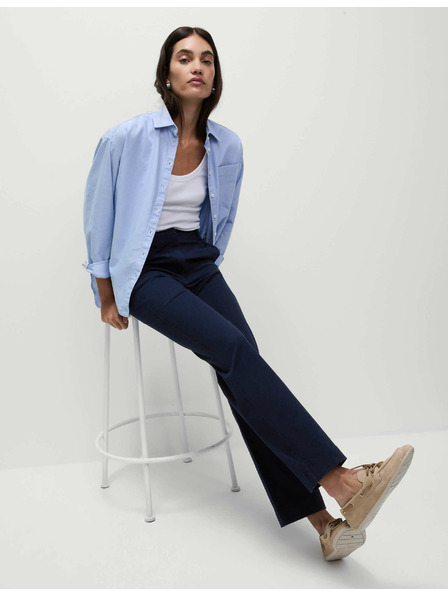 Marks & Spencer Rovné chino kalhoty s vysokým podílem bavlny Marks & Spencer námořnická modrá
