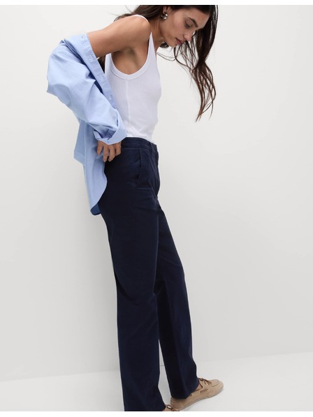 Marks & Spencer Rovné chino kalhoty s vysokým podílem bavlny Marks & Spencer námořnická modrá