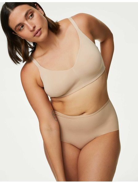 Marks & Spencer Šortky Flexfit™ bez viditelných lemů s vysokým pasem, 3 ks Marks & Spencer béžová