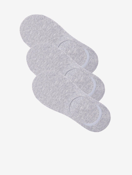 Ombre Clothing Sada tří párů světle šedivých pánských slip on ponožek Ombre Clothing