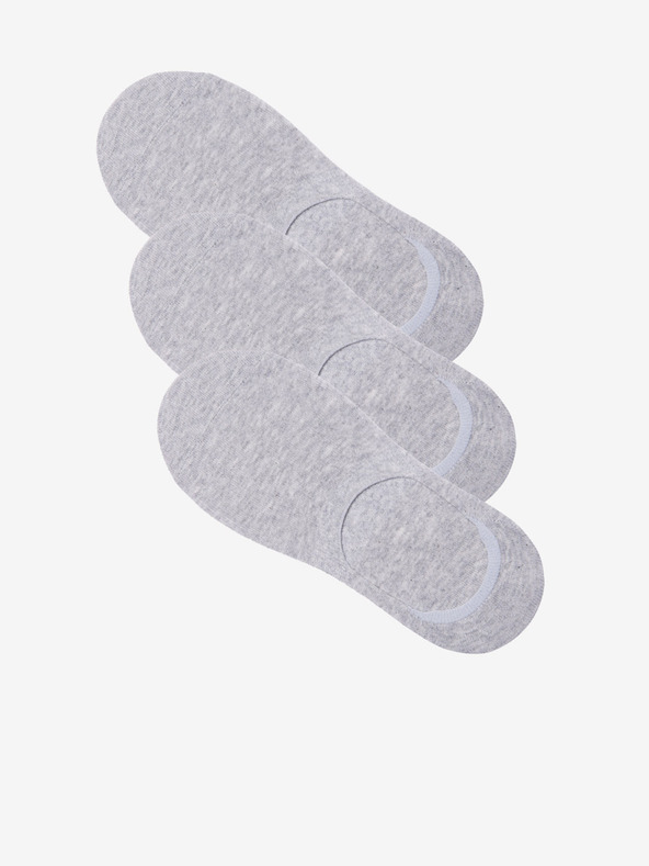 Ombre Clothing Sada tří párů světle šedivých pánských slip on ponožek Ombre Clothing