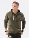 Ombre Clothing Khaki pánská basic mikina s kapucí Ombre Clothing