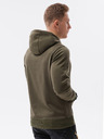 Ombre Clothing Khaki pánská basic mikina s kapucí Ombre Clothing