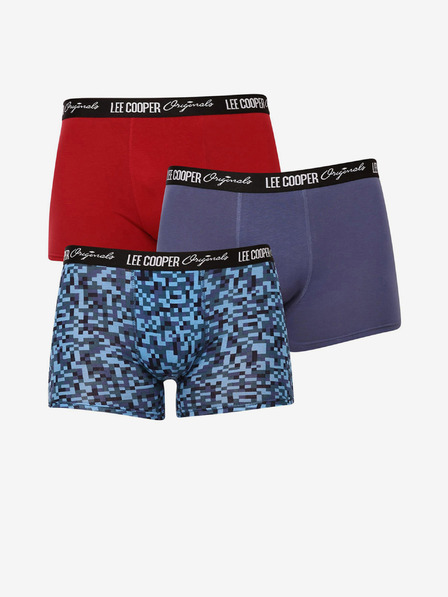 Lee Cooper Sada tří pánských boxerek v modré, fialové a červené barvě Lee Cooper