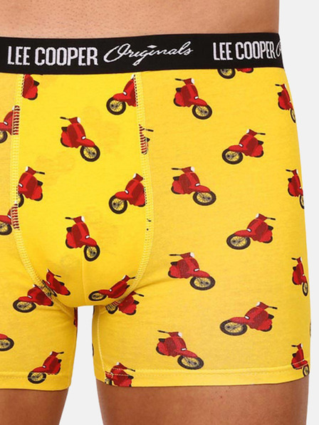 Lee Cooper Sada pěti pánských vzorovaných boxerek v žluté, černé a modré barvě Lee Cooper