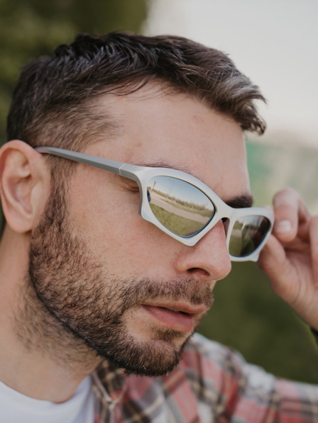 VEYREY Bílé unisex sluneční brýle VeyRey Narel