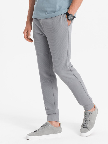 Ombre Clothing Šedé pánské basic tepláky Ombre Clothing Ottoman