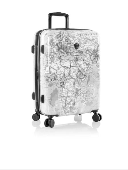 Heys Černo-bílý vzorovaný cestovní kufr Heys Journey 3G M Black/White Map