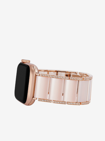 Anne Klein Řemínek pro hodinky Apple Watch s krystaly ve světel růžové barvě Anne Klein