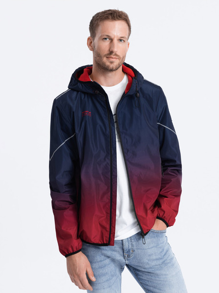Ombre Clothing Červeno-modrá pánská sportovní bunda Ombre Clothing