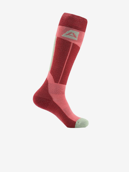 ALPINE PRO Růžovo-červené unisex podkolenky z Merino vlny ALPINE PRO RODE