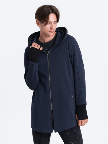 Ombre Clothing Tmavě modrá pánská mikina s kapucí Ombre Clothing
