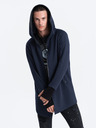 Ombre Clothing Tmavě modrá pánská mikina s kapucí Ombre Clothing