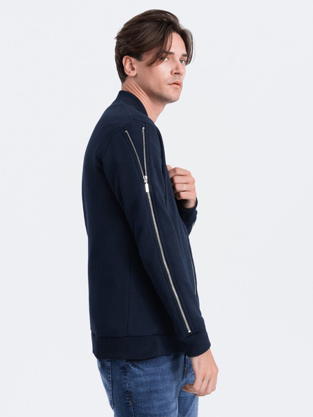 Ombre Clothing Tmavě modrý pánský bomber Ombre Clothing AMSTERDAM