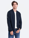 Ombre Clothing Tmavě modrý pánský bomber Ombre Clothing AMSTERDAM