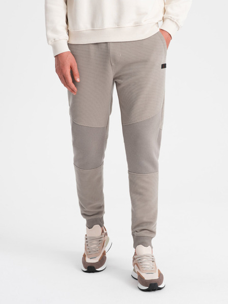 Ombre Clothing Světle šedé pánské tepláky Ombre Clothing