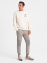 Ombre Clothing Světle šedé pánské tepláky Ombre Clothing