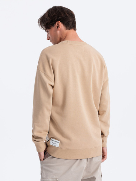 Ombre Clothing Bílo-béžová pánská mikina Ombre Clothing